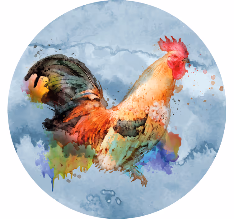 Untersetzer freak mit lebendiger hahn-illustration - TenStickers