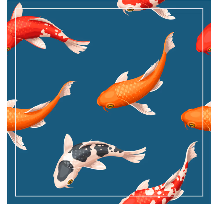 Untersetzer modern mit buntem koi-fisch-muster - TenStickers