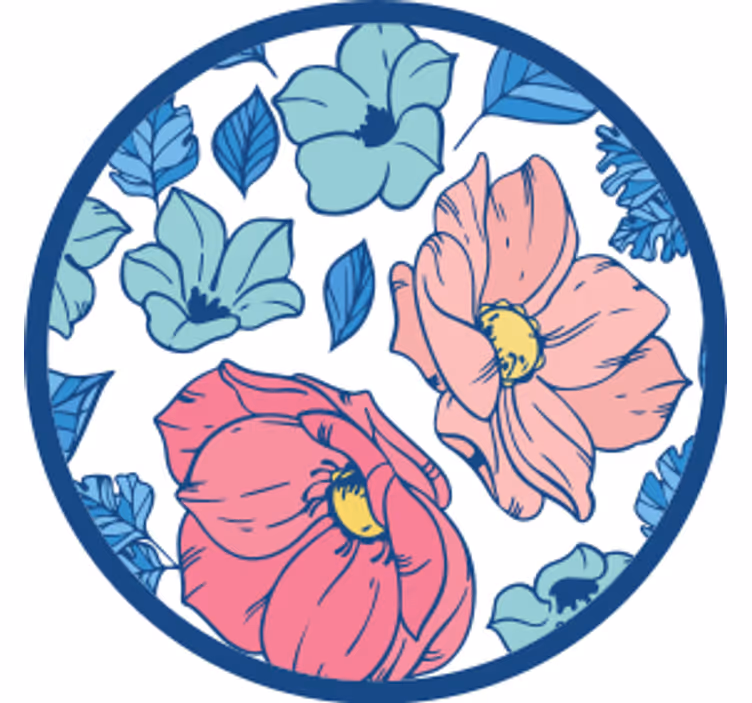 Untersetzer modern mit floralem musterrand - TenStickers