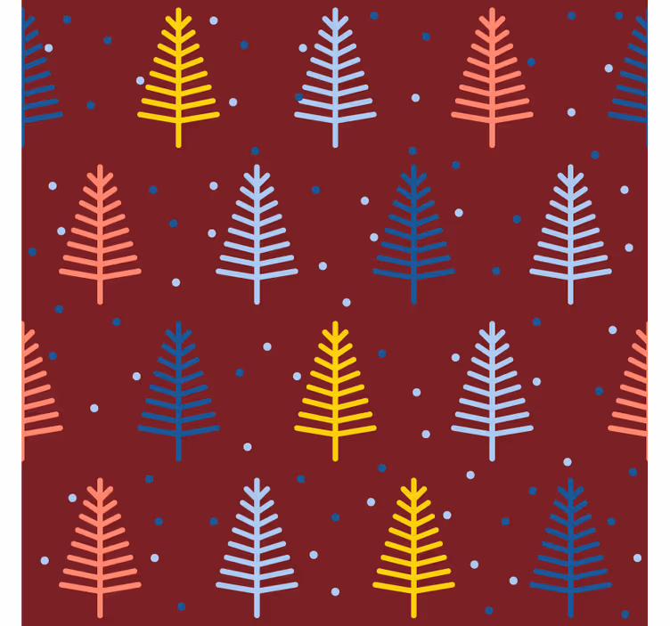 Untersetzer weihnachten mit buntem baum-muster - TenStickers