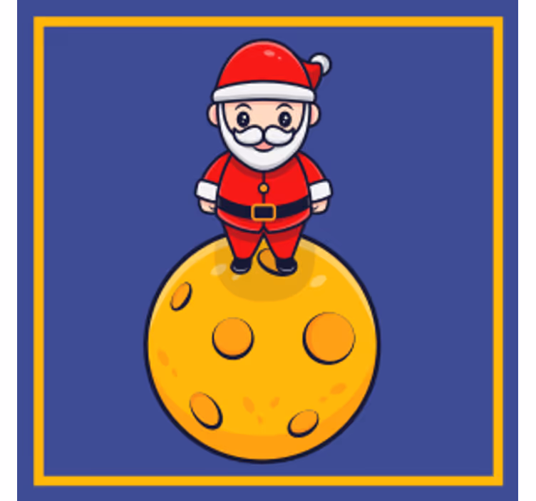 Untersetzer weihnachten santa auf käse kugel - TenStickers