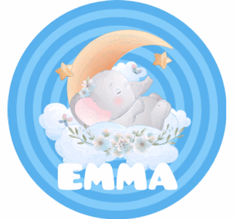 Untersetzer personalisiert elefant mond sterne - TenStickers