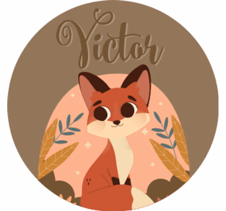 Untersetzer personalisiert mit niedlichem fuchs-design - TenStickers