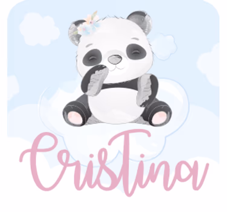 Untersetzer personalisiert mit verspieltem panda - TenStickers