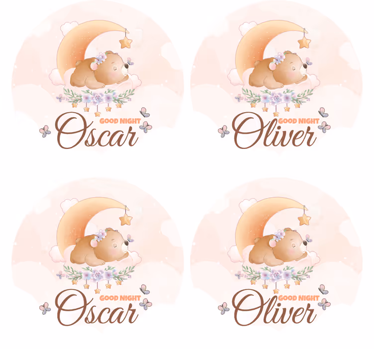 Untersetzer personalisiert mit süßem bärenmotiv - TenStickers
