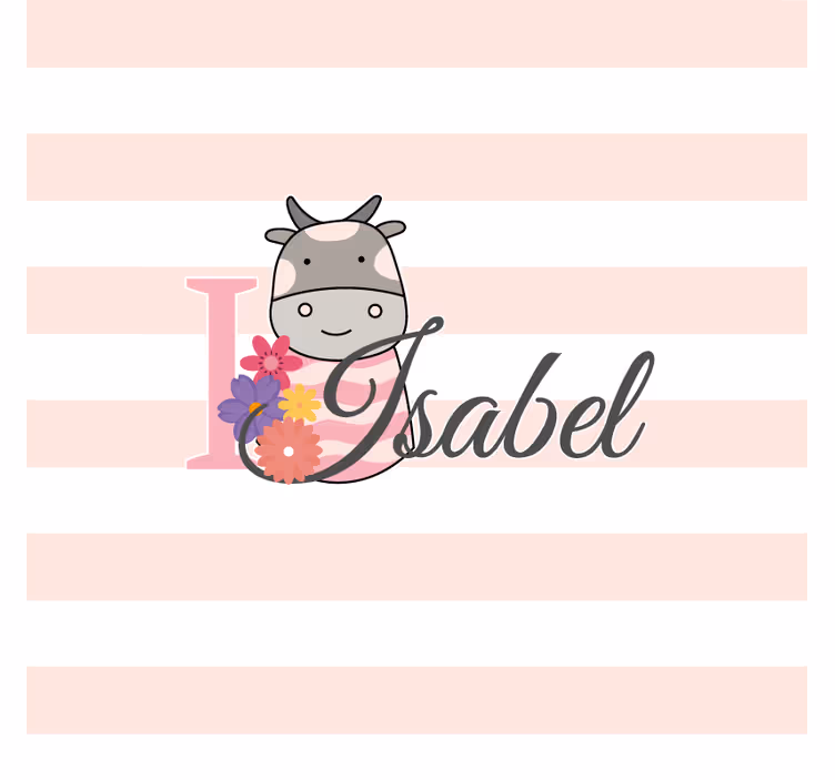 Untersetzer personalisiert mit floralem kuhdesign - TenStickers