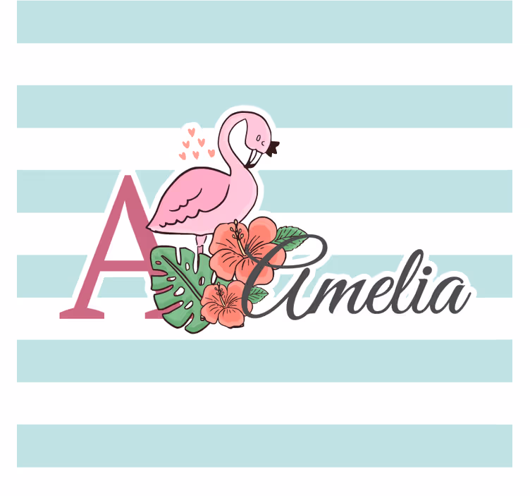 Untersetzer personalisiert flamingo floral - TenStickers