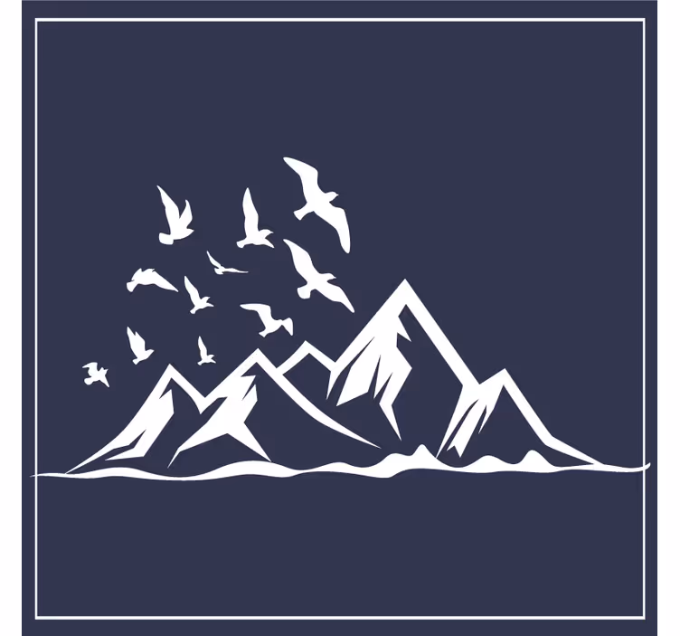 Untersetzer berglandschaft silhouette - TenStickers