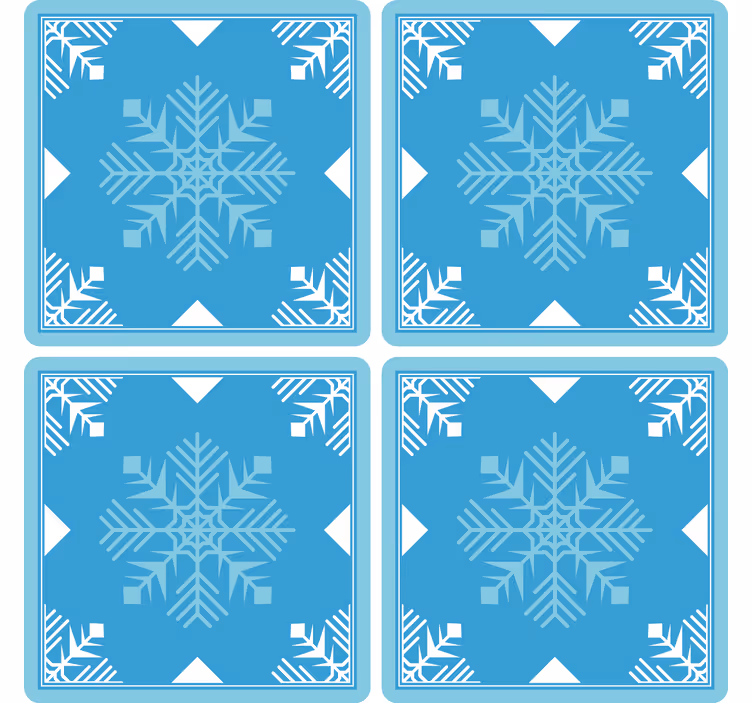 Untersetzer Weihnachten Schneeflocken blautöne - TenStickers