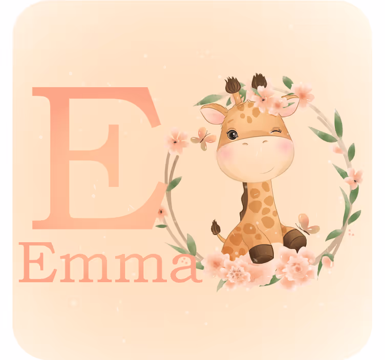 Untersetzer personalisiert süßer giraffencharakter - TenStickers