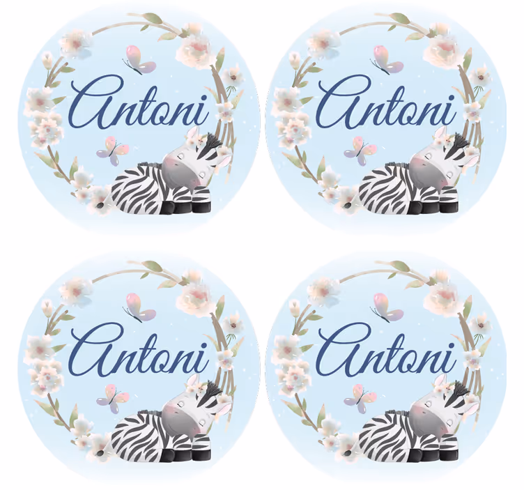 Untersetzer personalisiert mit zebra illustration - TenStickers