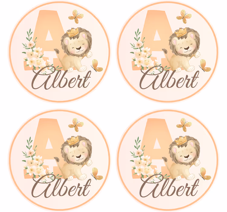 Untersetzer personalisiert mit verspieltem löwendesign - TenStickers