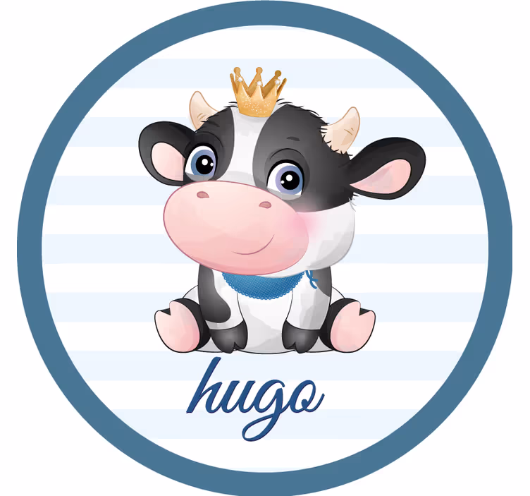 Untersetzer personalisiert mit niedlicher kuh-illustration - TenStickers