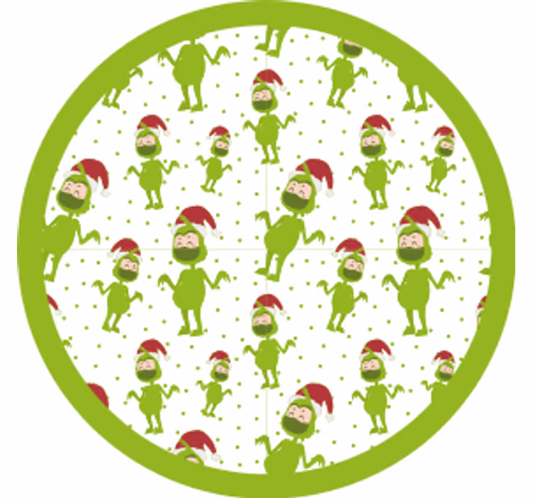 Untersetzer weihnachten mit verspielten grünen figuren - TenStickers