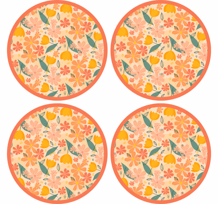 Untersetzer mit floralem rundmuster - TenStickers
