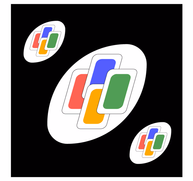 Untersetzer freak mit bunten Überlagerungsformen - TenStickers