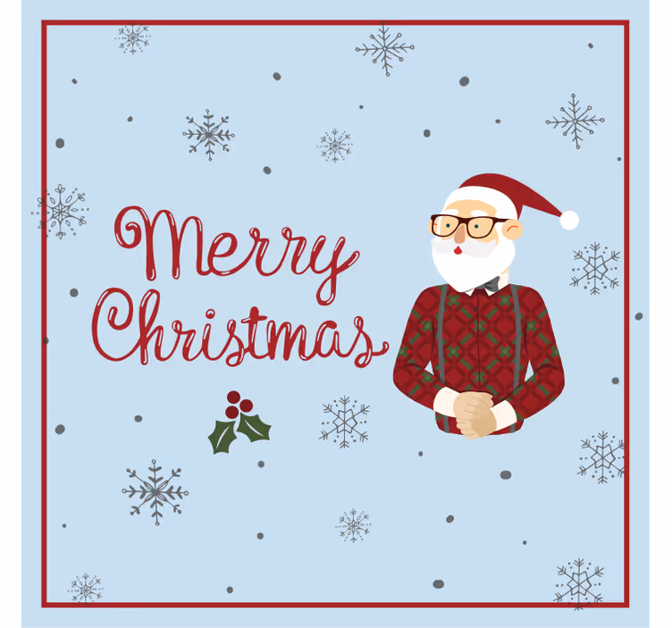 Untersetzer weihnachten santa mit schneeflocken - TenStickers