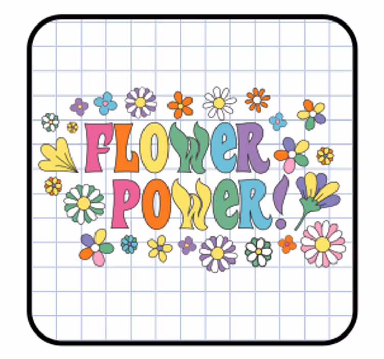 Untersetzer freak bunte blumen typografie - TenStickers