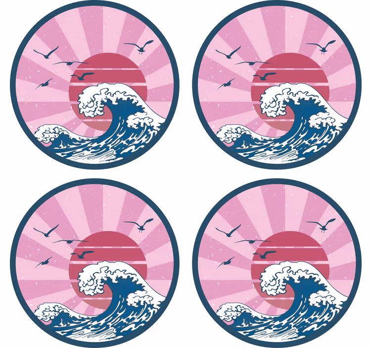 Untersetzer freak mit retro wellenmuster - TenStickers