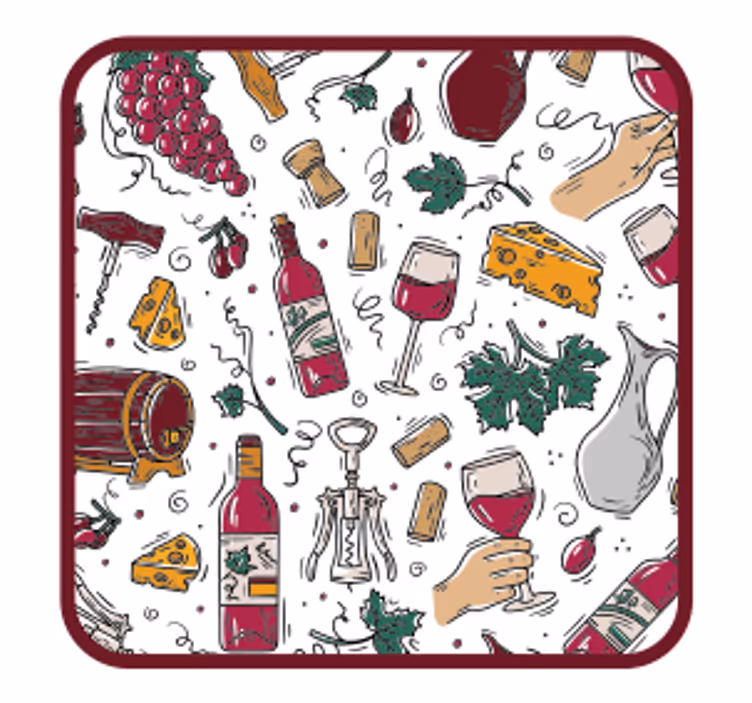 Bierdeckel für weinflaschen trauben käse - TenStickers