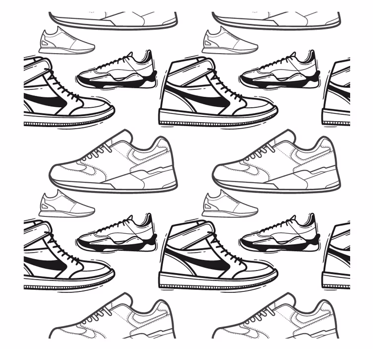 Untersetzer Vintage Retro-sneaker-muster - TenStickers