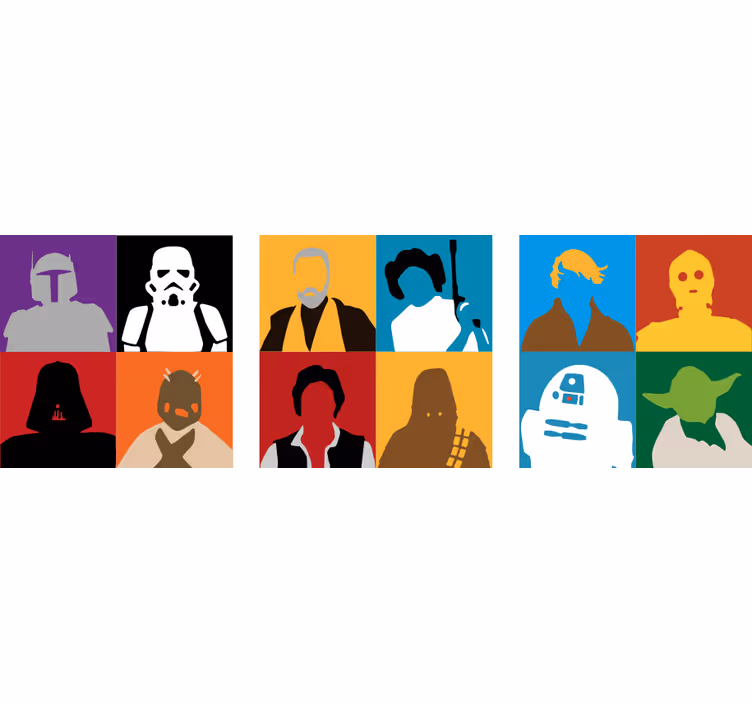 Untersetzer freak mit silhouetten ikonischer charaktere - TenStickers