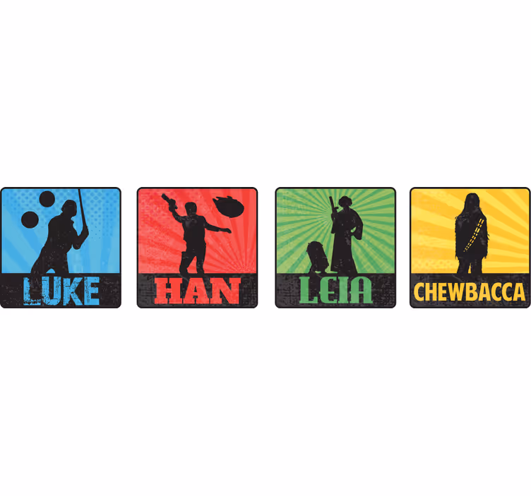 Untersetzer freak mit ikonischen charakter-silhouetten - TenStickers