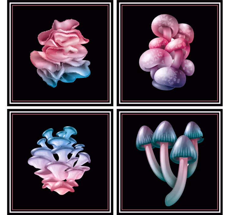 Untersetzer modern mit sanften blumenformen - TenStickers