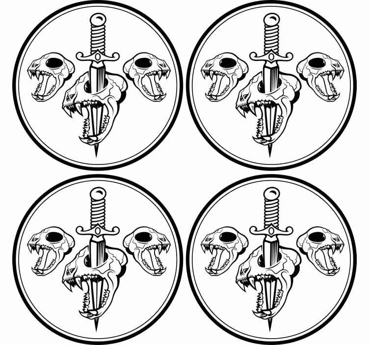 Untersetzer freak mit totenkopf und schwert motiv - TenStickers