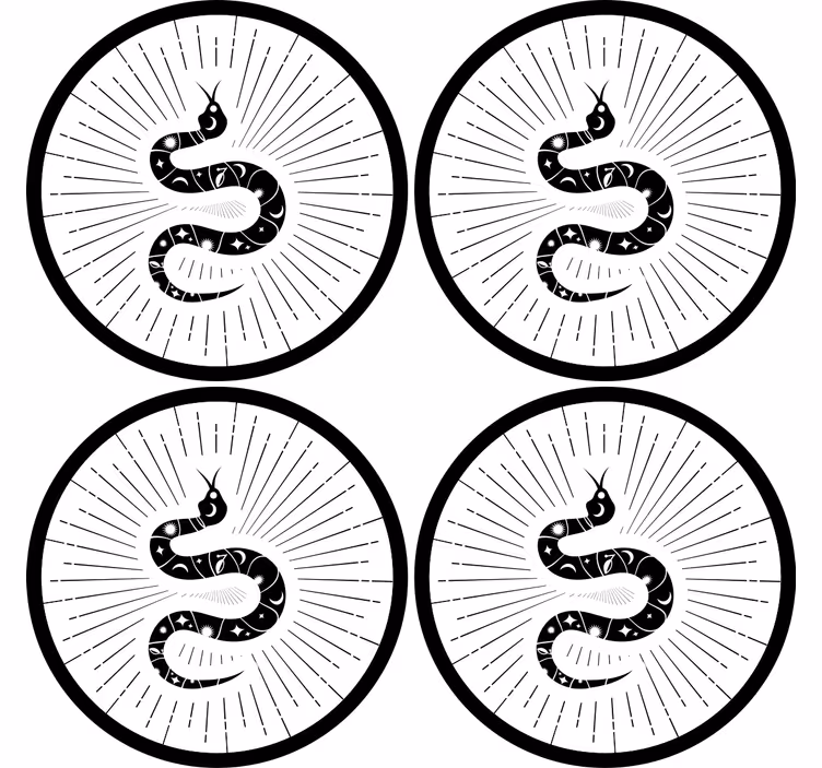 Untersetzer freak mit abstraktem schlangenmotiv - TenStickers