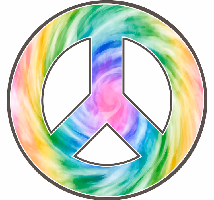 Untersetzer freak mit buntem friedenssymbol - TenStickers