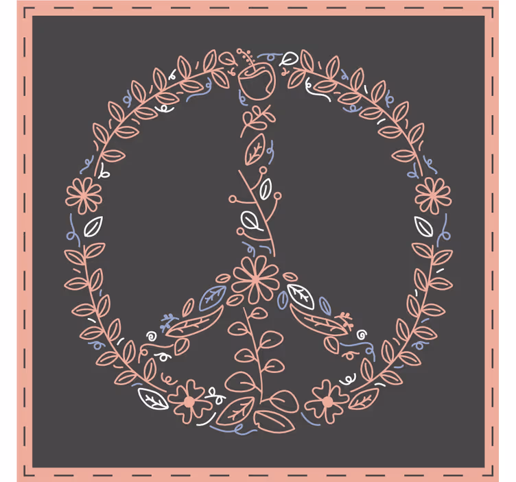 Untersetzer freak florales friedenssymbol - TenStickers
