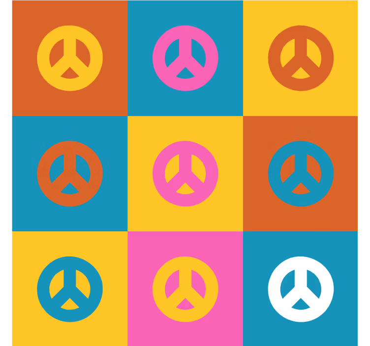Untersetzer freak mit bunten friedenssymbolen - TenStickers