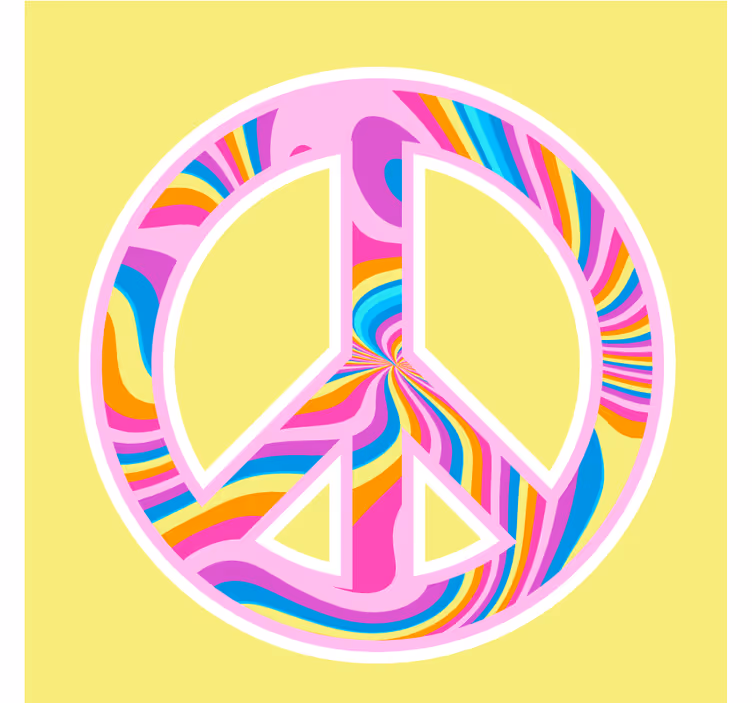 Untersetzer Vintage Psychedelisches friedenssymbol - TenStickers