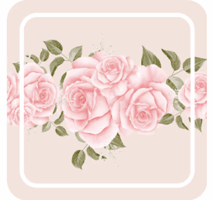Untersetzer Vintage Vintage rosa rosenmuster - TenStickers