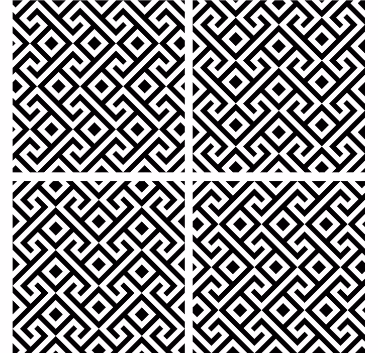 Untersetzer geometrisches schwarz-weiß-muster - TenStickers