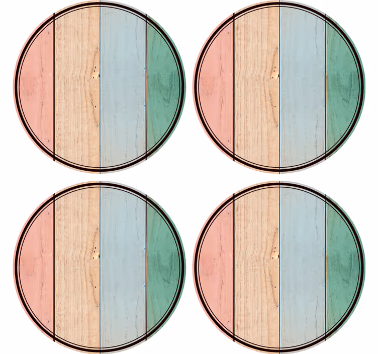 Untersetzer aus bunten holzplanken - TenStickers