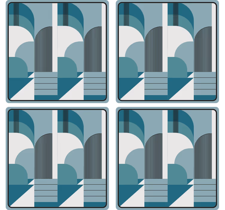 Untersetzer modern mit geometrischen bogenmustern - TenStickers