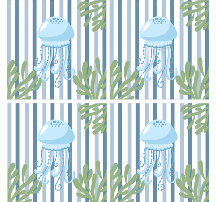 Untersetzer modern mit quallenmuster und streifen - TenStickers