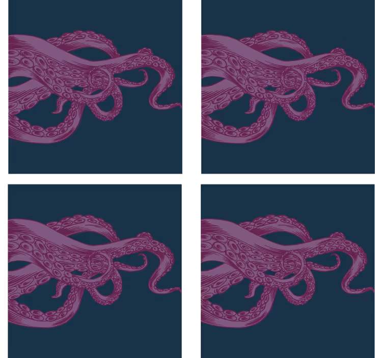 Untersetzer freak mit filigraner kraken-illustration - TenStickers