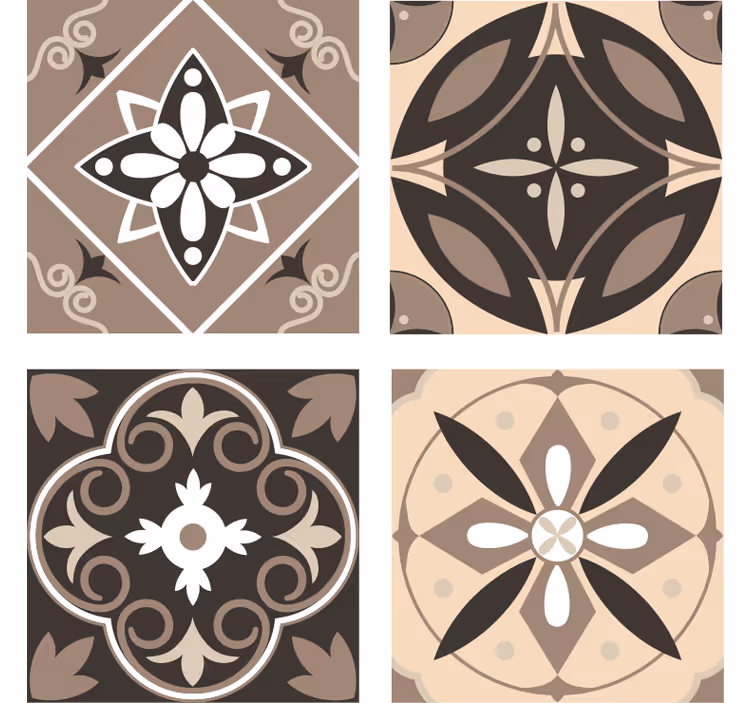 Untersetzer set mit geometrischem blumenmuster - TenStickers