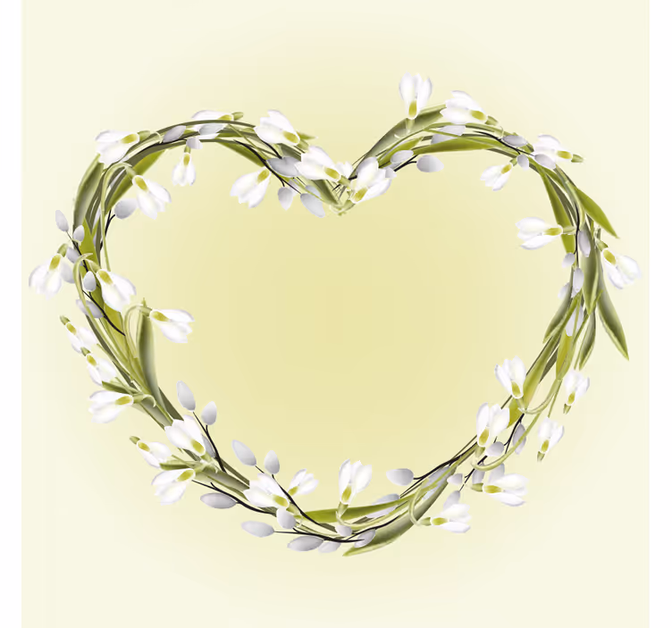 Untersetzer personalisiert mit herzförmigem blumenelement - TenStickers