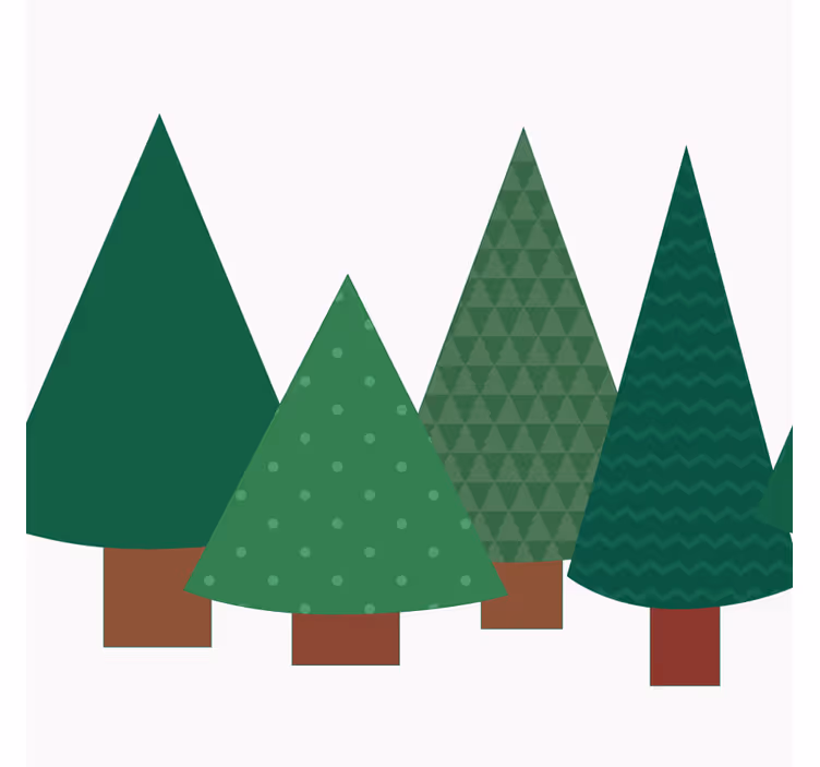 Untersetzer weihnachten mit stilisierten tannenbäumen - TenStickers