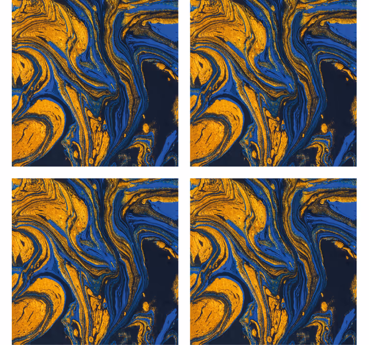 Untersetzer wirbelndes blau und gold - TenStickers