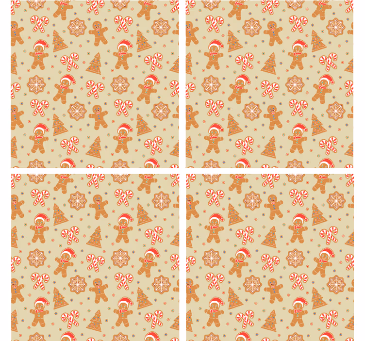 Untersetzer weihnachten mit festlichem lebkuchenmuster - TenStickers