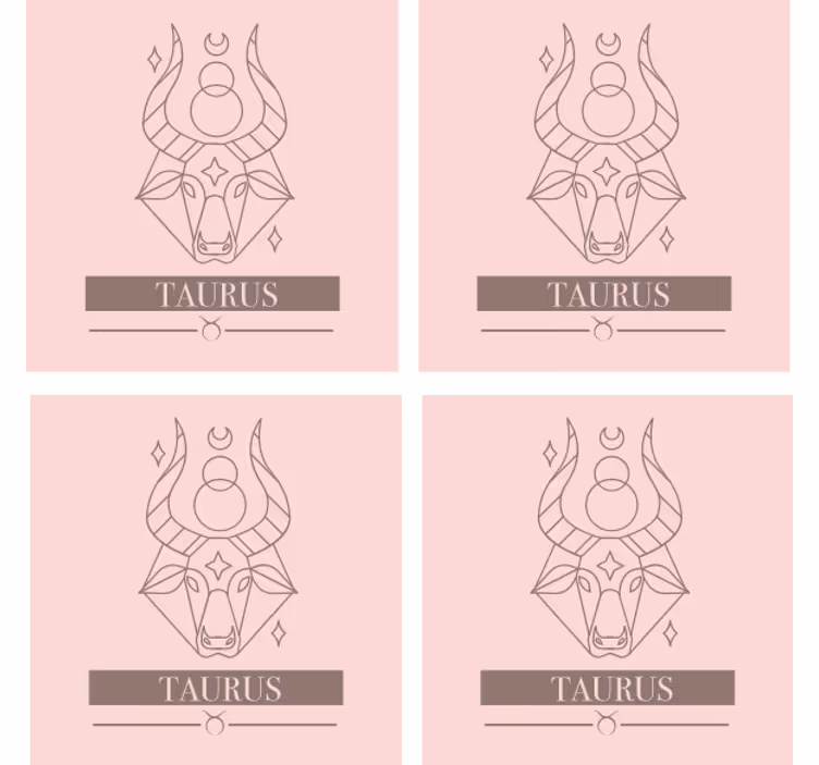 Untersetzer personalisiert stier zodiac minimalist - TenStickers
