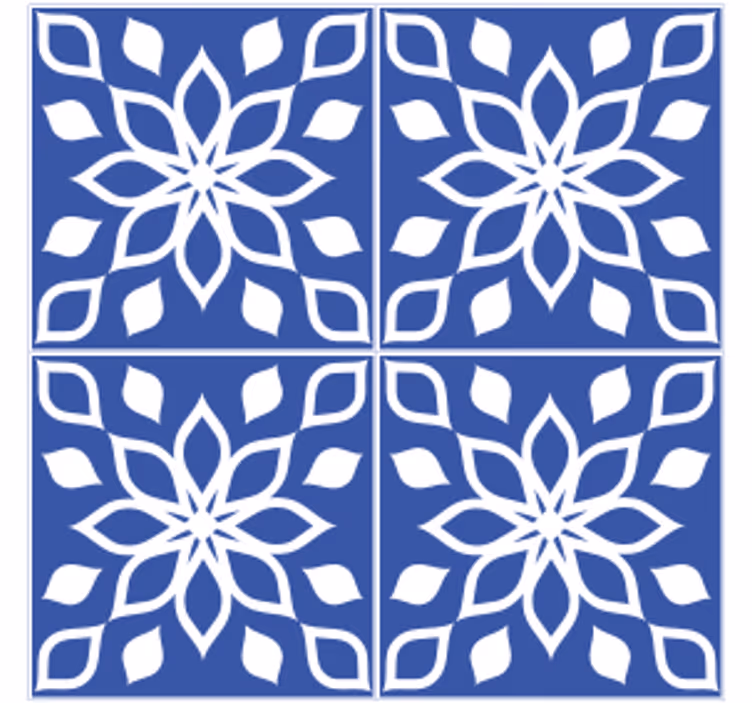 Fliesen untersetzer mit floralem muster quadratisch - TenStickers