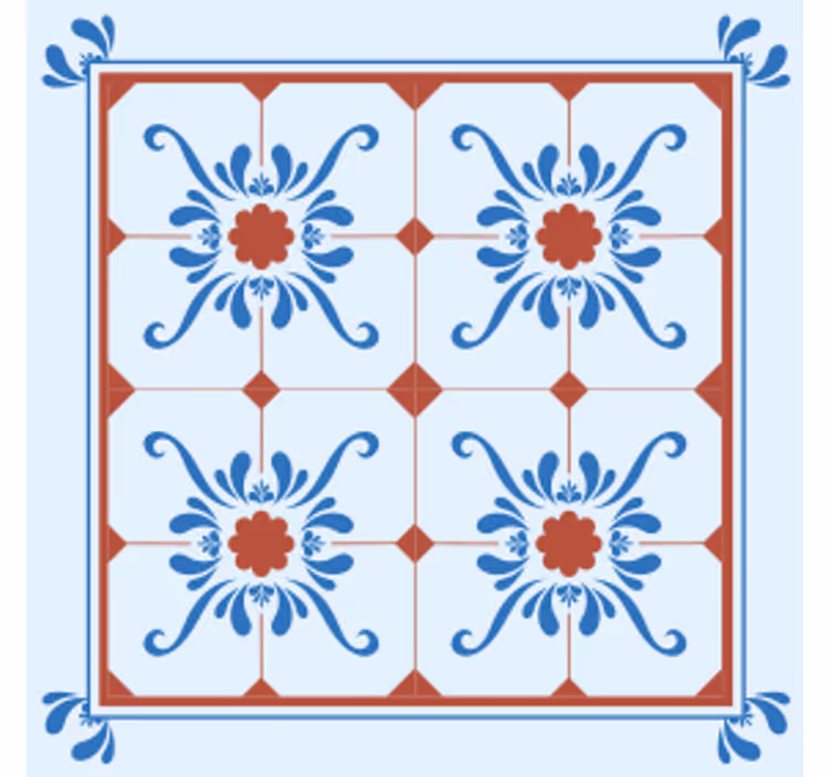 Fliesen untersetzer mit dekorativem blumenmuster - TenStickers