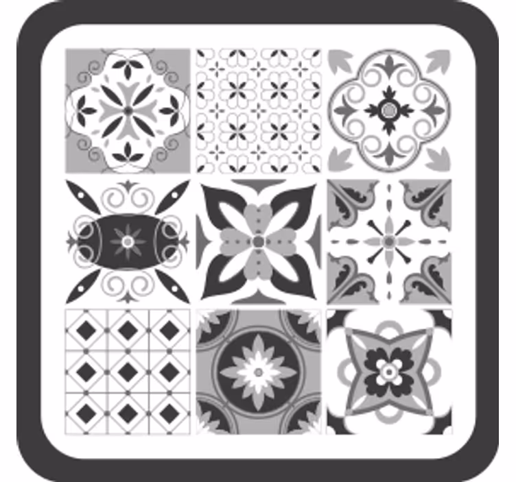 Untersetzer mit geometrischen blumenmotiven - TenStickers