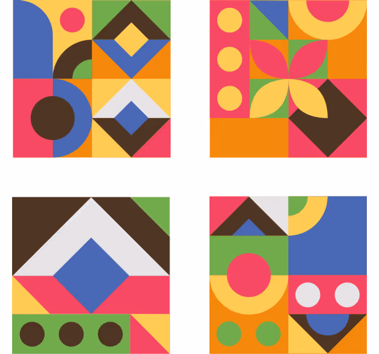 Untersetzer modern Farbenfroher abstrakter stil - TenStickers